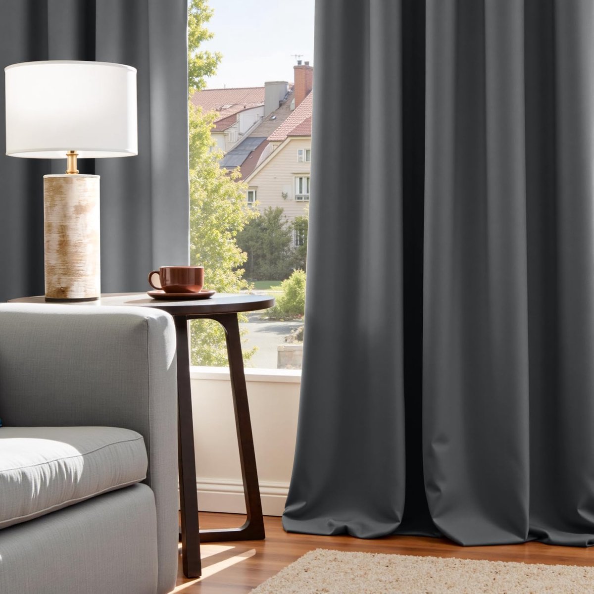 Zwarte Opaalkappen 220 x 140 cm - Set van 2 - Met Rimpelband - Ideaal voor Raamdecoratie - SnelShoppen