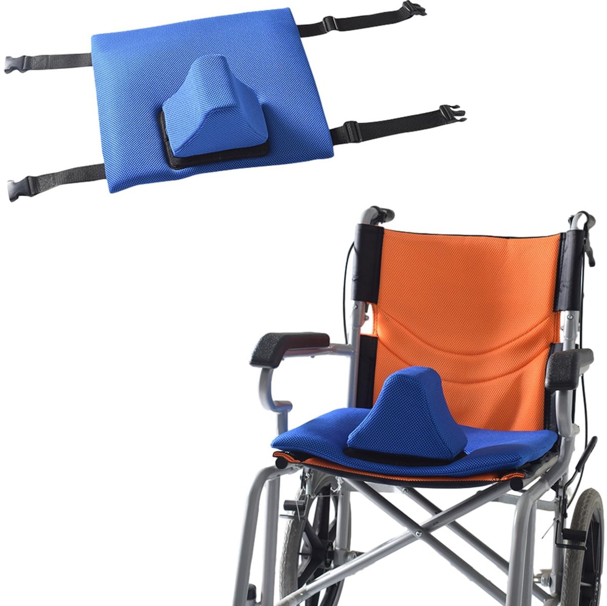 Rolstoelkussen - antislip blauwe zitinzet voorkomt wegglijden voor ouderen gehandicapten verhoogt zitcomfort en dagelijkse veiligheid