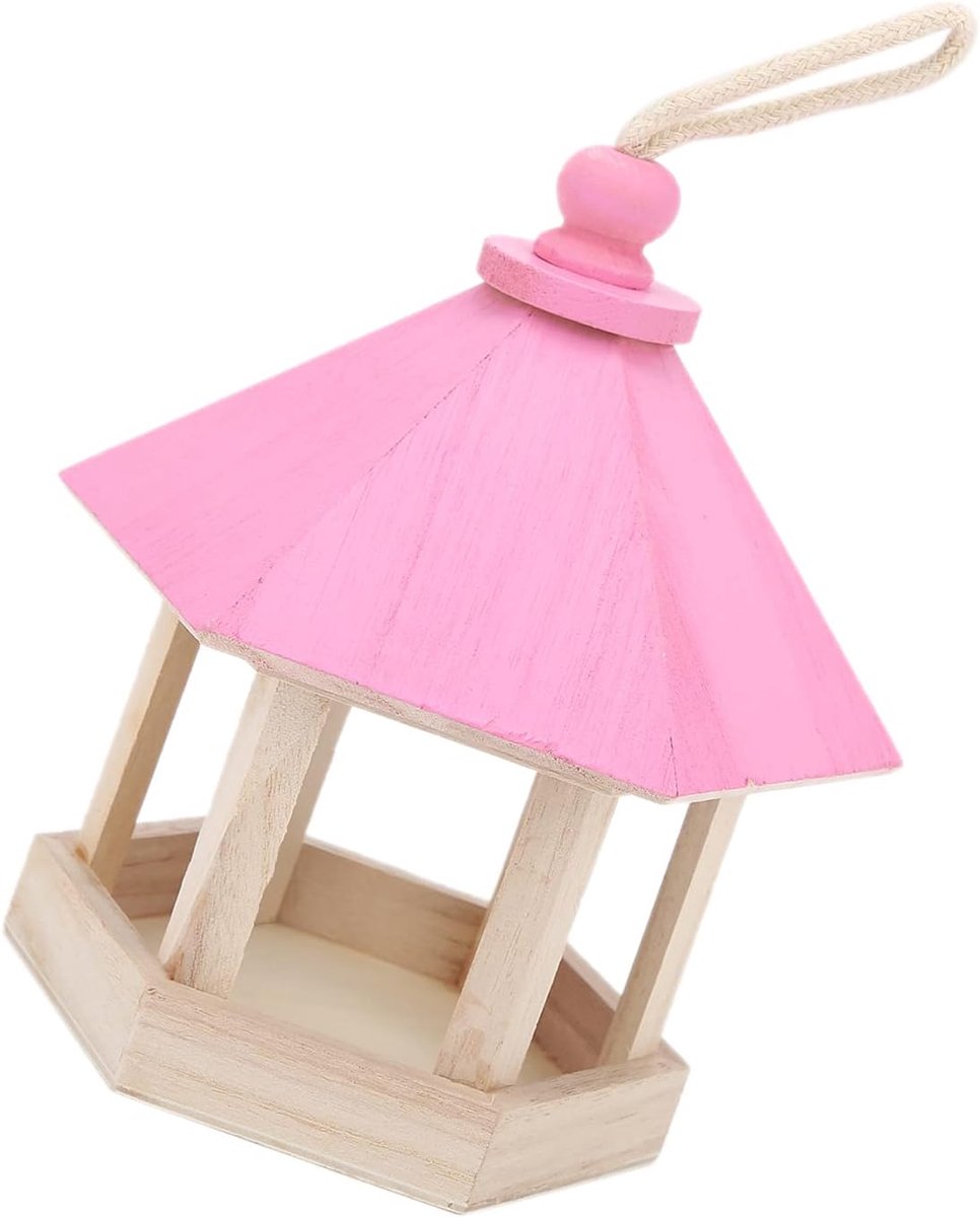 Vogelvoederhuisje Hangend - Houten Voederhuis voor Papegaaien - Beschut met Dak - Perfect voor je Tuin - SnelShoppen