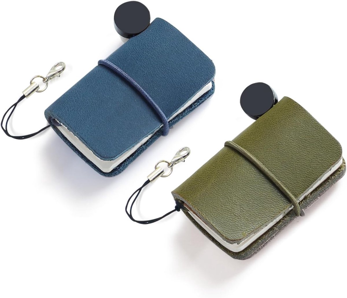 Mini notitieboekje 1,9 x 1,3 inch - leren journal - handgemaakt - ideaal voor onderweg - SnelShoppen