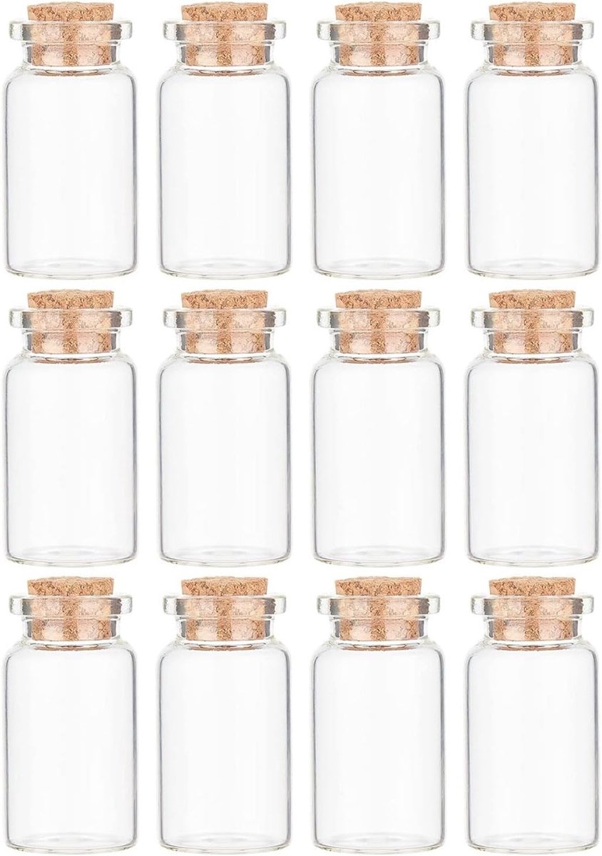 Kleine glazen fles 10ml - luchtdicht met kurk - perfect als gastgeschenk - SnelShoppen
