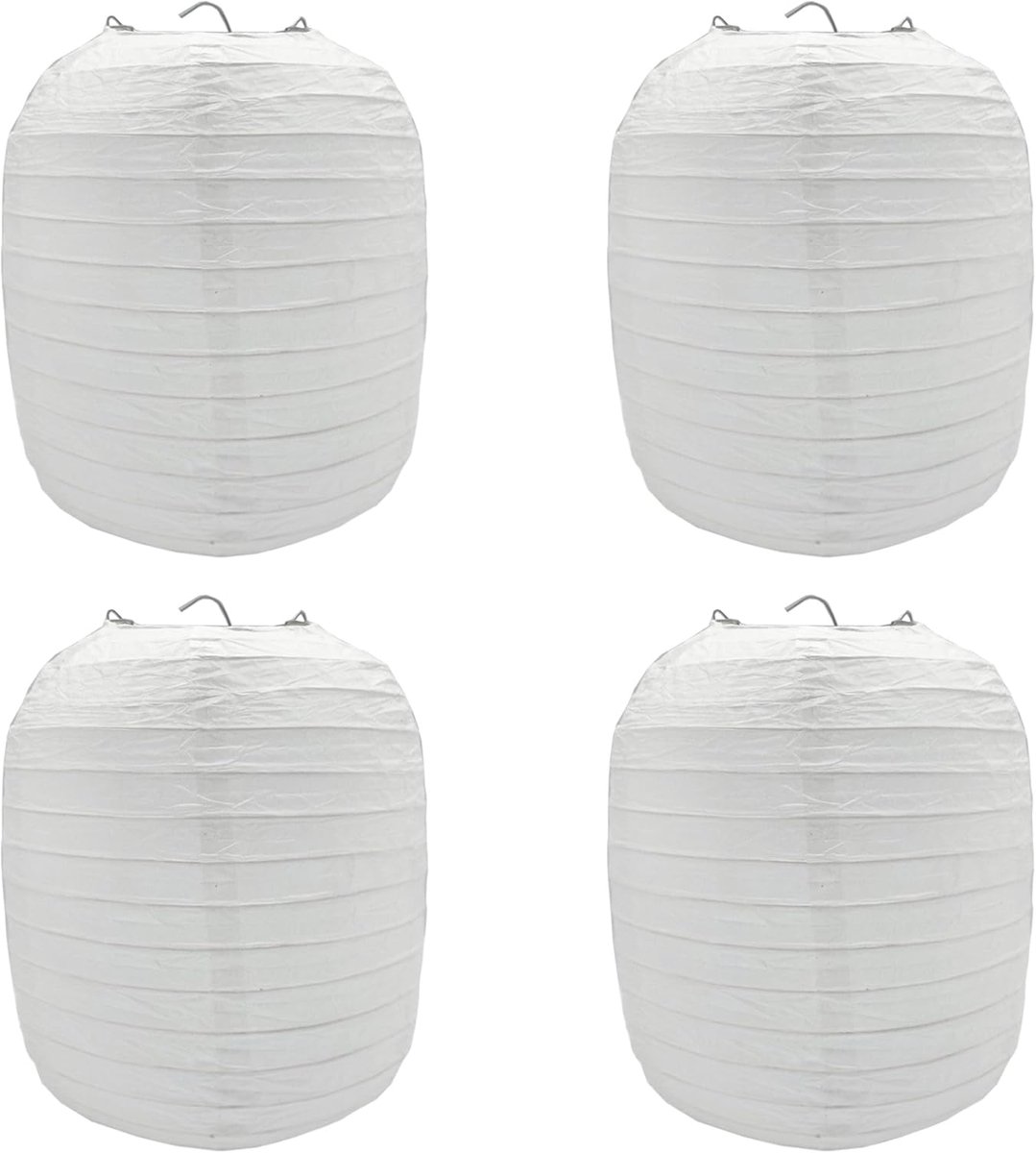 Papieren lantaarns 4 stuks - ronde lampion - witte decoratie - feestelijke sfeer voor tuin en evenement - SnelShoppen