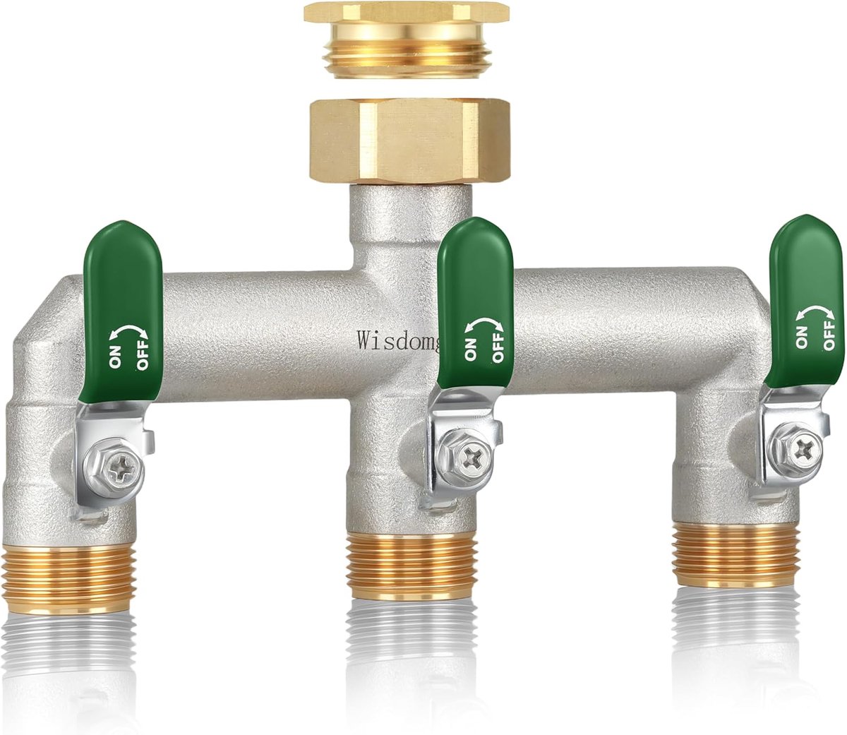 2-way waterverdeler 3/4 inch - robuuste messing uitvoering - met 1/2 inch adapter - eenvoudig waterbeheer - SnelShoppen