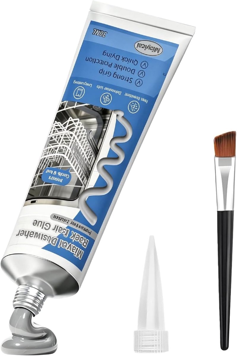 Vaatwassermand reparatie rubber 30 ml - grijs vloeibaar rubber - waterdicht - herstelt stabiliteit - SnelShoppen