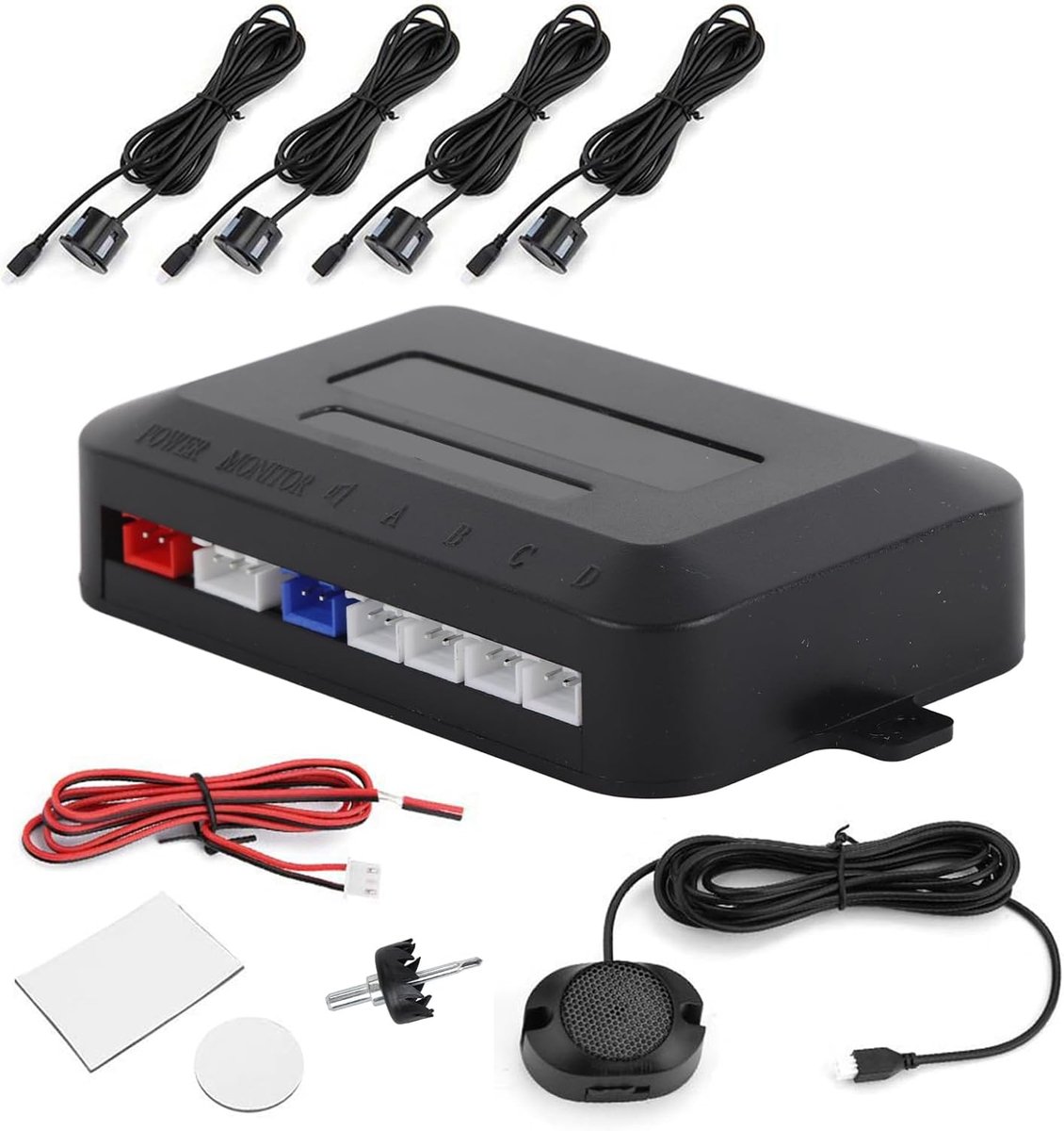 SnelShoppen - Parkeersensor met Geluidsalarm voor Auto - 12V Achteruitrijsensor Kit - Ingebouwde Geluidsindicator - Eenvoudige Installatie en Gebruik