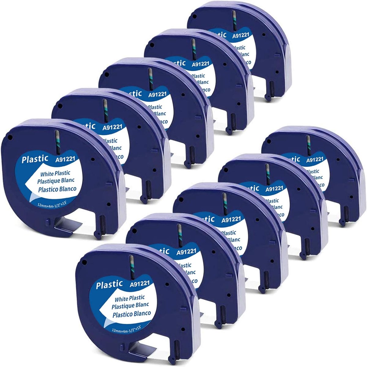 Lt 91220 91200 Label Tape Self-Adhesive Compatible with Dymo LetraTag Black on White 12mm - ShopVlot