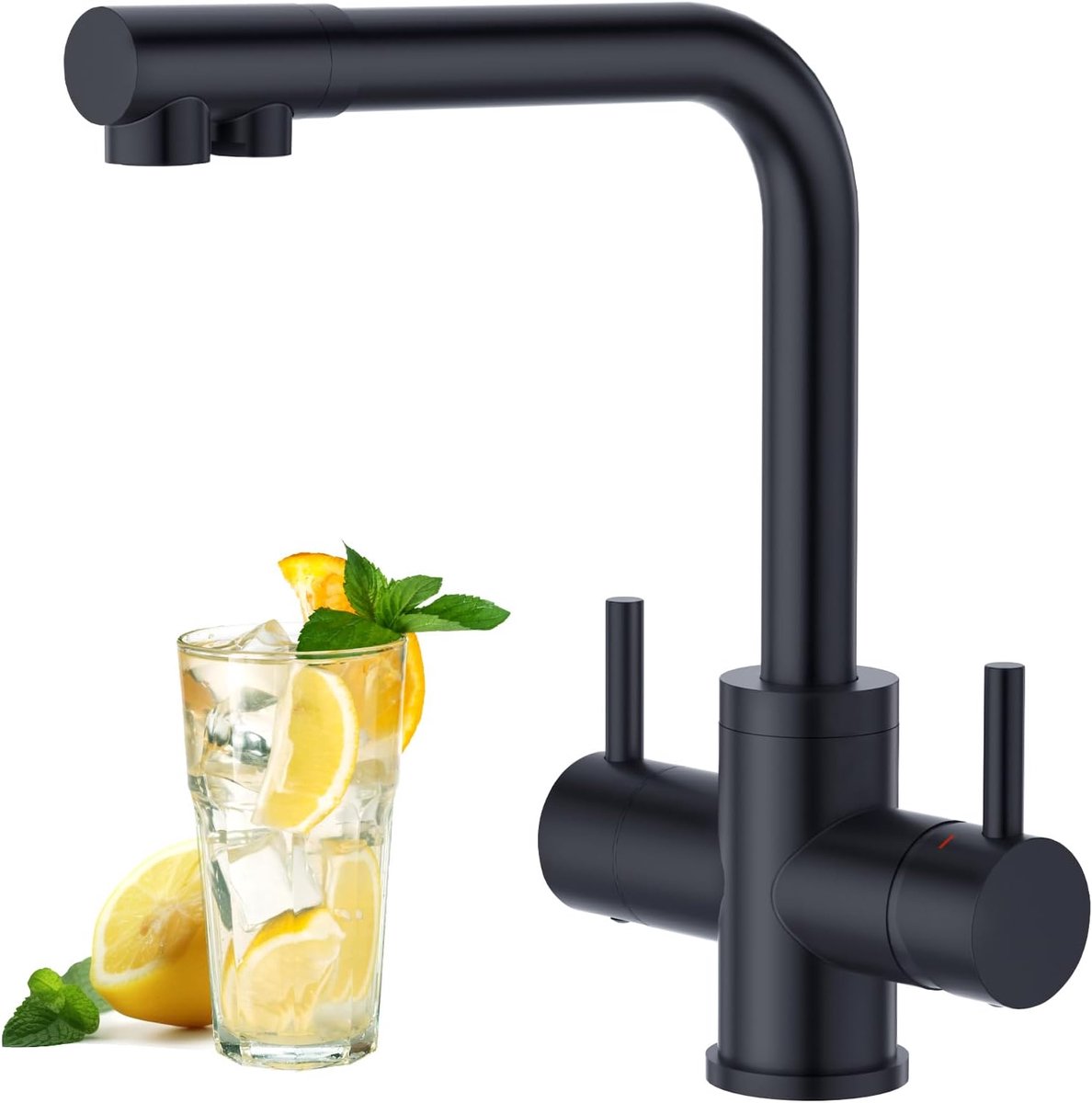 3 Way Kitchen Tap, Double Lever Water Tap, Drinking Water Tap, Sink Fixture, Kitchen for Water Filter, Osmosis - ShopVlot