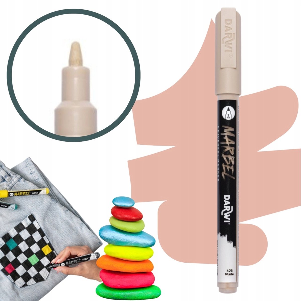 Markloos Acryl Marker 2mm Naakt - Voor Diverse Oppervlakken