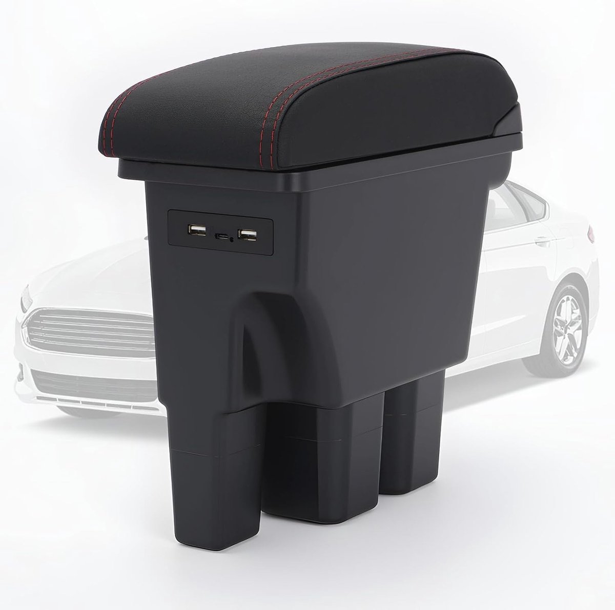 Armleuningbox voor Suzuki Jimny 2018-2024 - dubbellaagse console - type C en USB-poorten - extra opbergruimte - ShopVlot