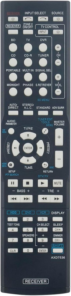 Vervangende afstandsbediening - Compatibel met Pioneer AV-receivers - Eenvoudig in gebruik - Betrouwbare vervanging - ShopVlot