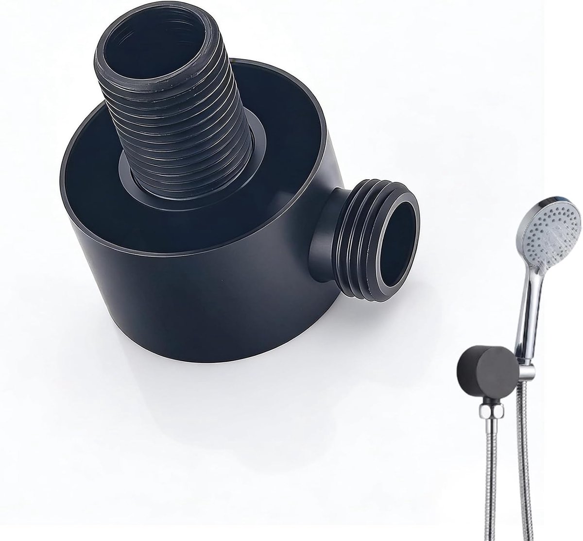 Hoekwandaansluiting 1/2 inch - Zwart messing - Universele hoekventiel voor douche - Betrouwbare installatie - ShopVlot