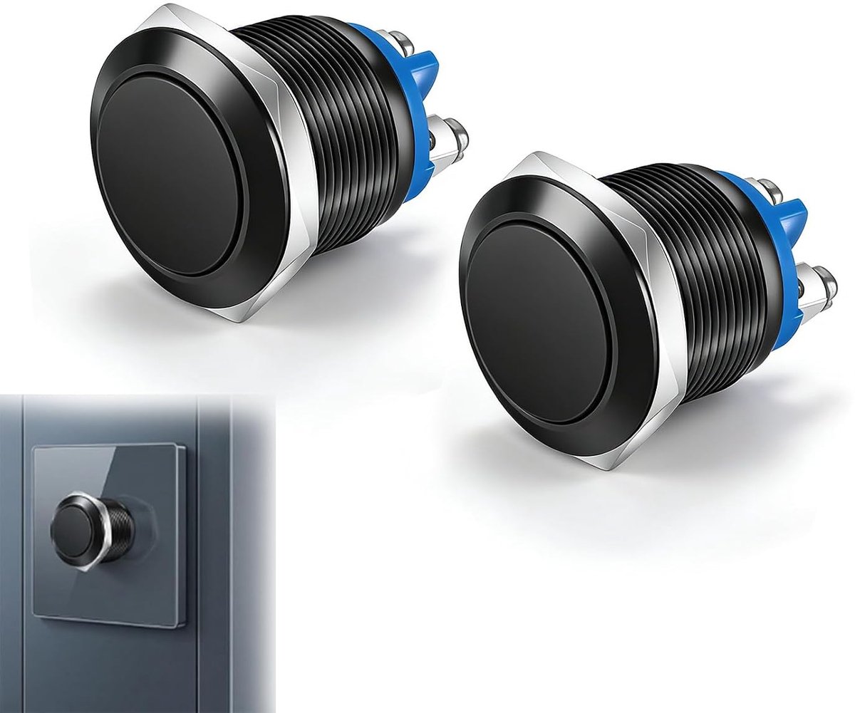 Momentknop 22 mm IP65 - Aluminiumlegering - Waterdicht - Betrouwbare schakelaar voor apparatuur - ShopVlot