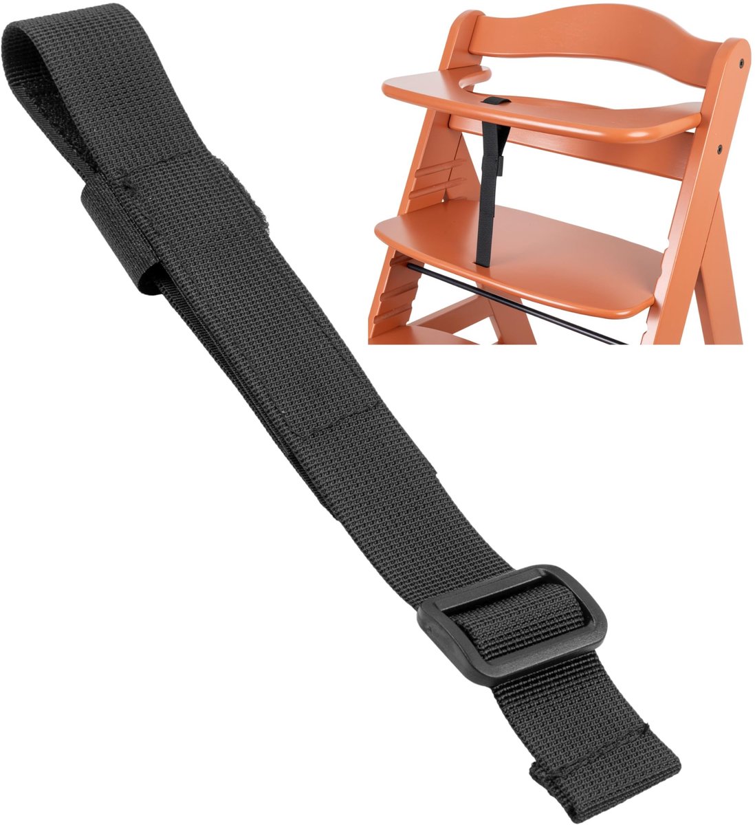 Kruisriem voor kinderstoel - zwart - compatibel met Hauck Alpha Beta, Stokke Tripp Trapp en meer - ShopVlot