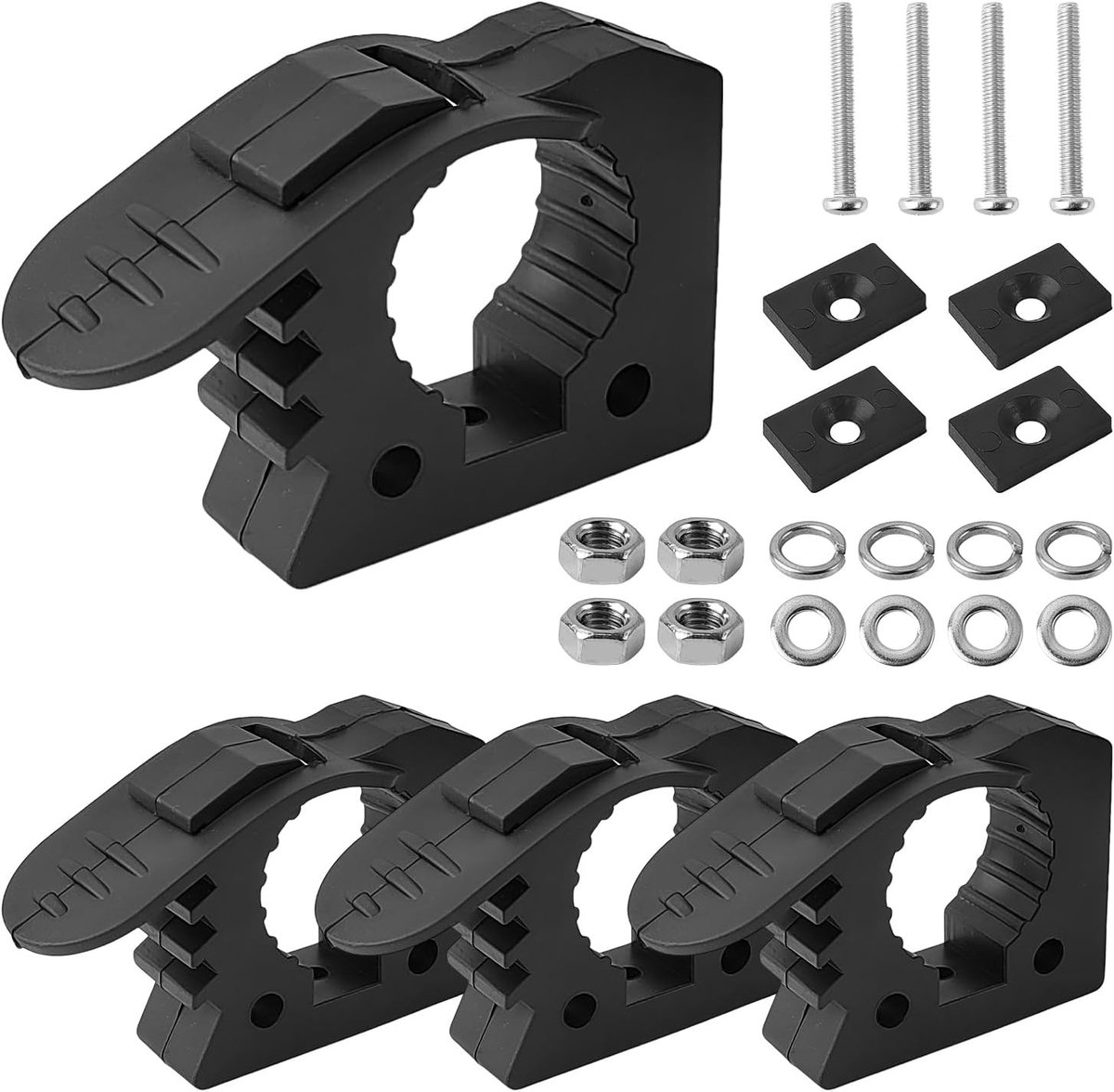 Slangenklemmen set 4-delig - verstelbaar 28-38mm - rubber - ideaal voor snel bevestigen - ShopVlot
