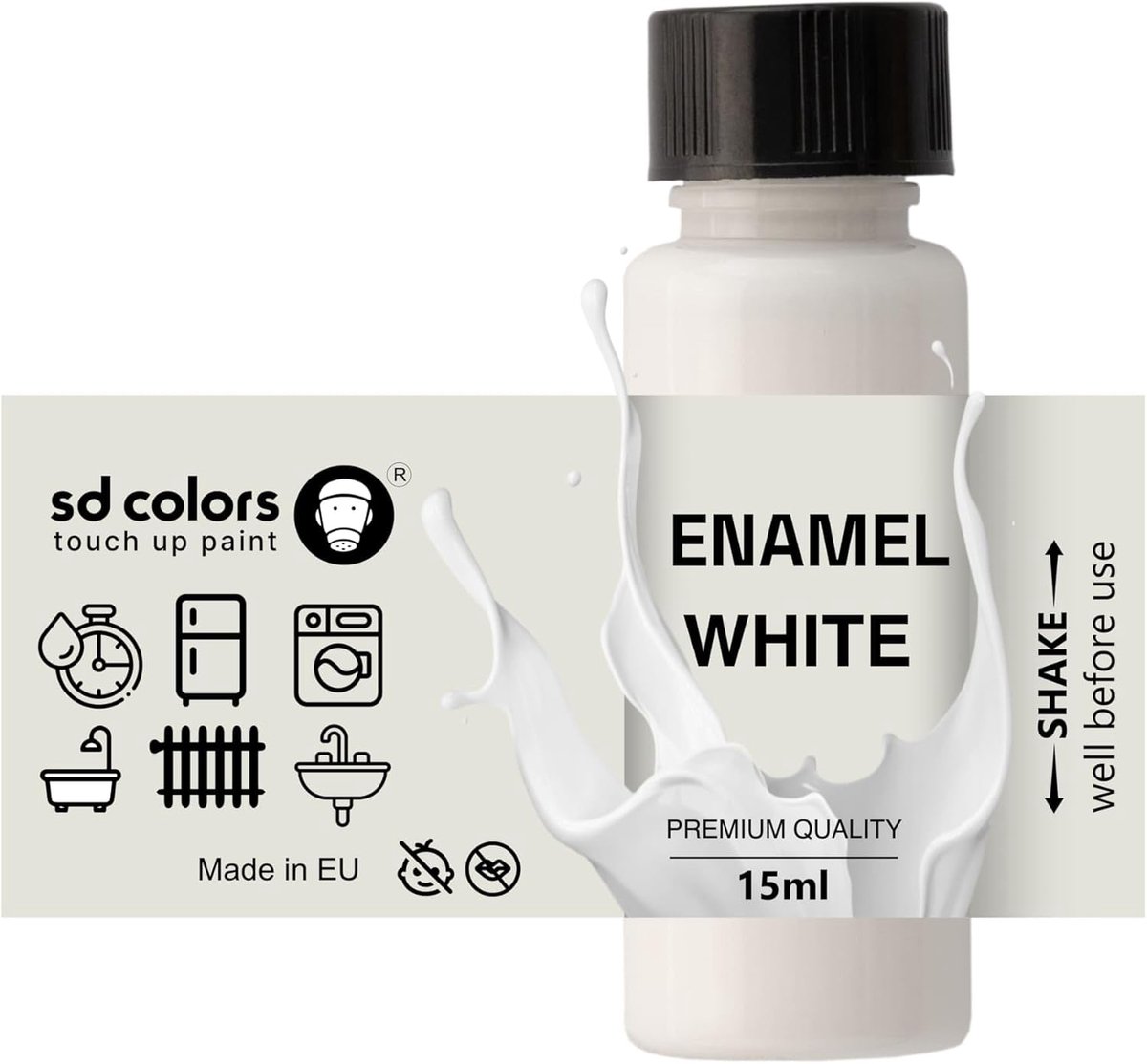 Retoucheerverf wit 10ml - Sneldrogend - Voor keuken en badkamer - Inclusief fijne kwast - ShopVlot