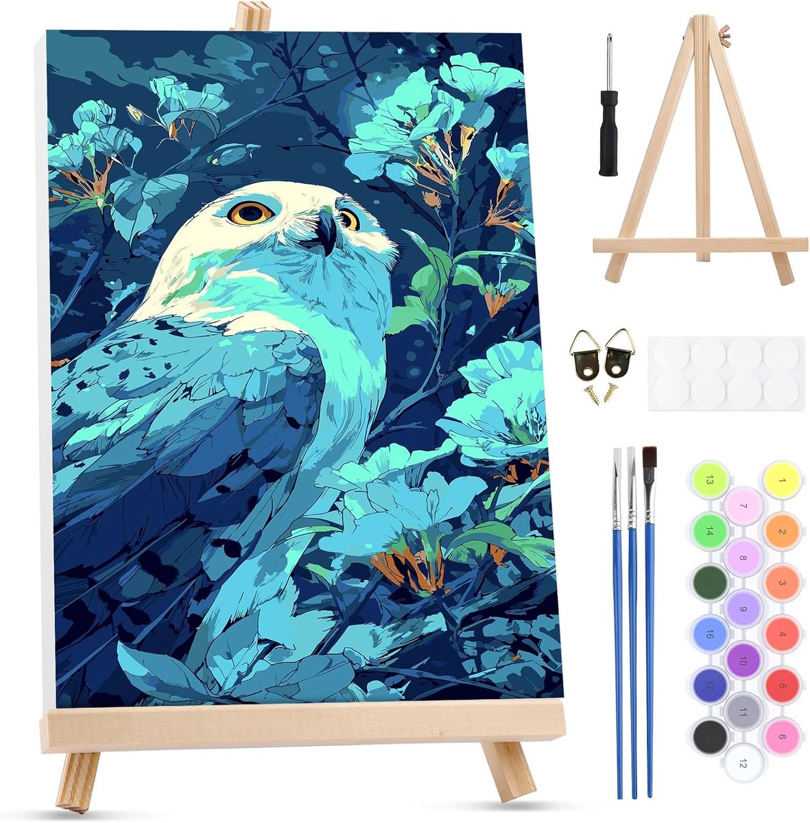 Paint by Numbers Kit 20x30cm - Schilderen met acrylverf - Inclusief houten ezel - Creatief cadeau voor thuisdecoratie - ShopVlot