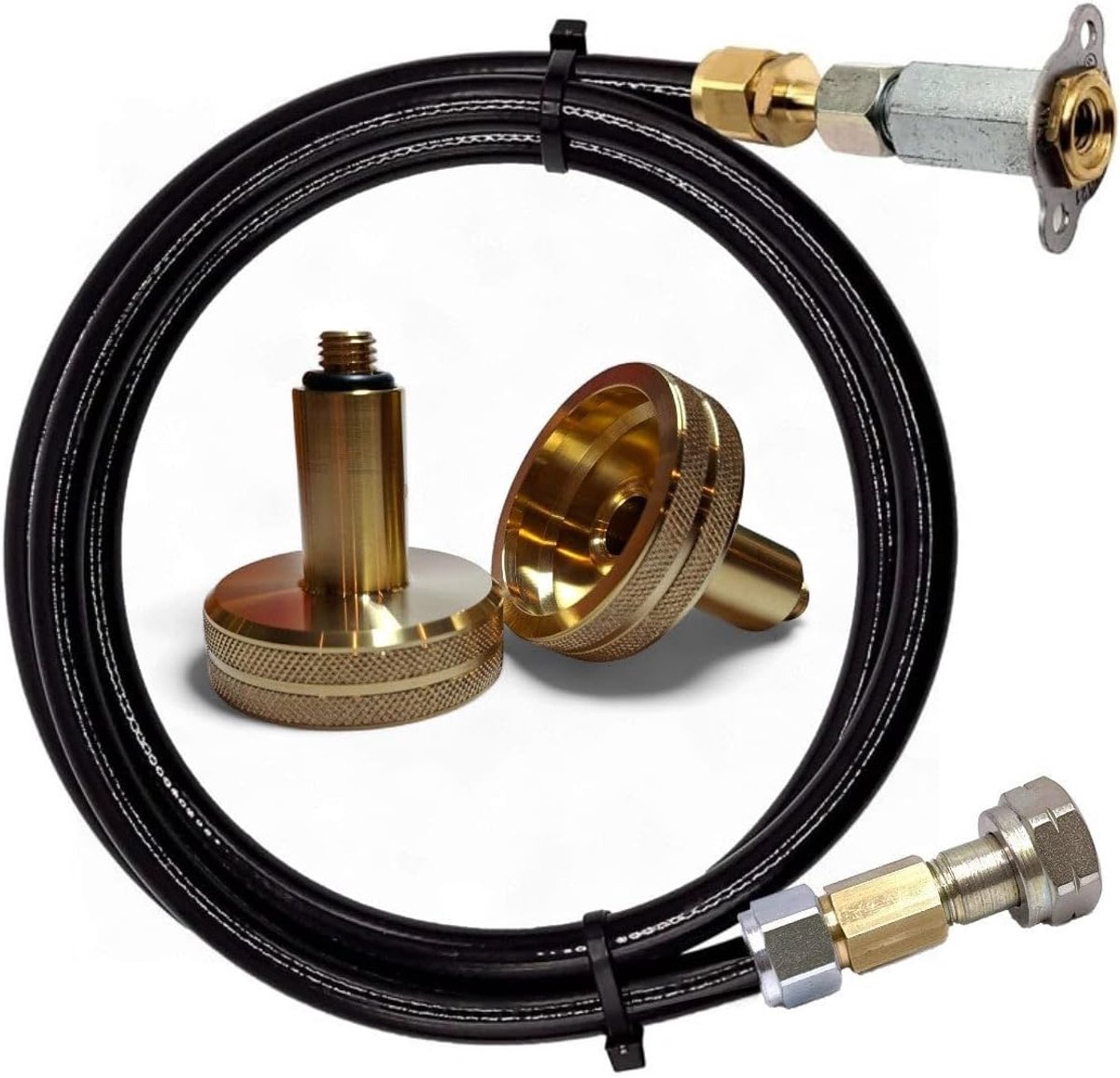 LPG GPL navulset met mini verborgen vulventiel - M20 LH aansluiting - 2m flexibele slang - ShopVlot