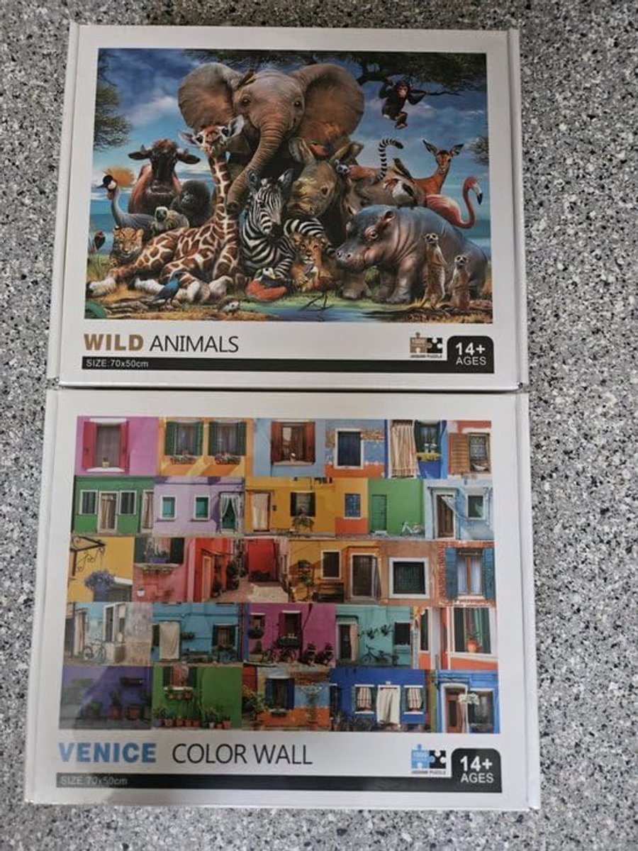 Puzzels 1000 stukjes 70 cm x 50 cm - 2-delige set - Dieren - Ontspanning voor het hele gezin - ShopVlot