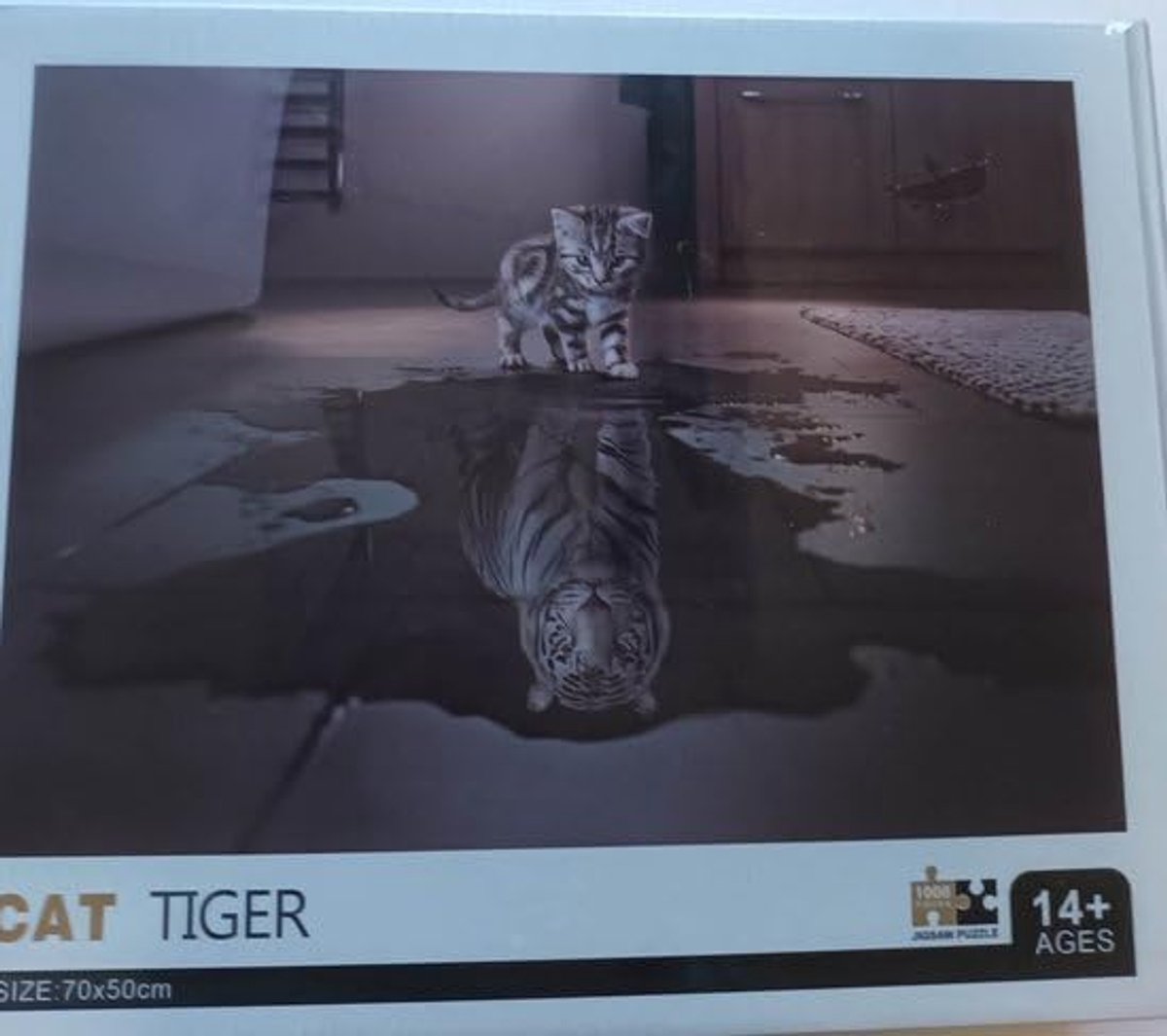Puzzel 1000 stukjes - 70 cm x 50 cm - Tiger Kat - Perfect voor uren puzzelplezier - ShopVlot