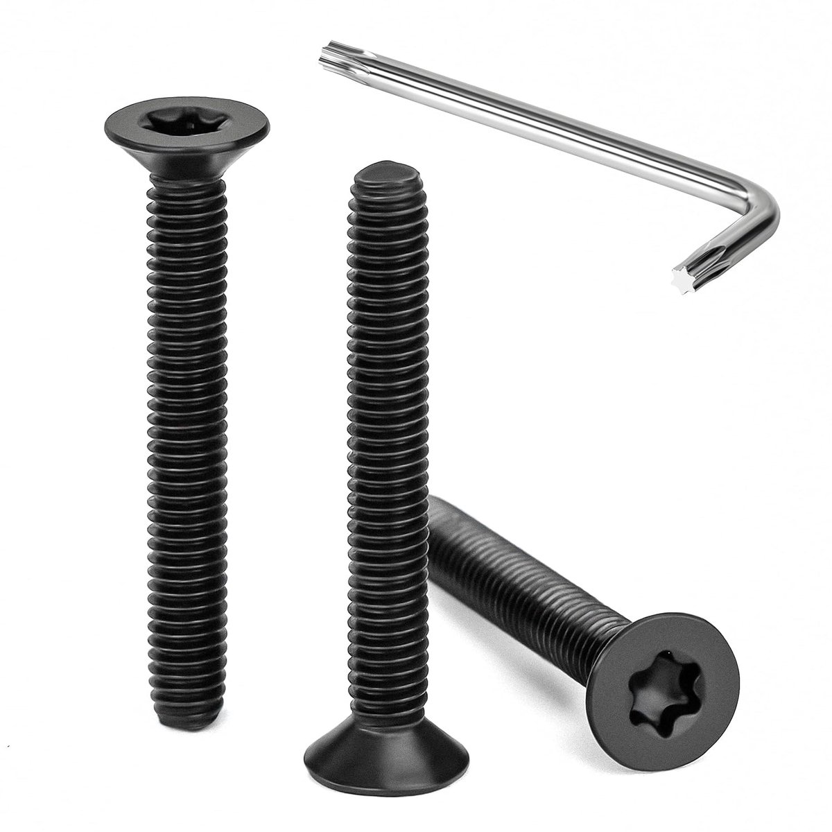 Countersunk kop schroeven M4 x 30 mm - zwart, roestvrij staal - Torx met T20 sleutels - hoge sterkte - ShopVlot