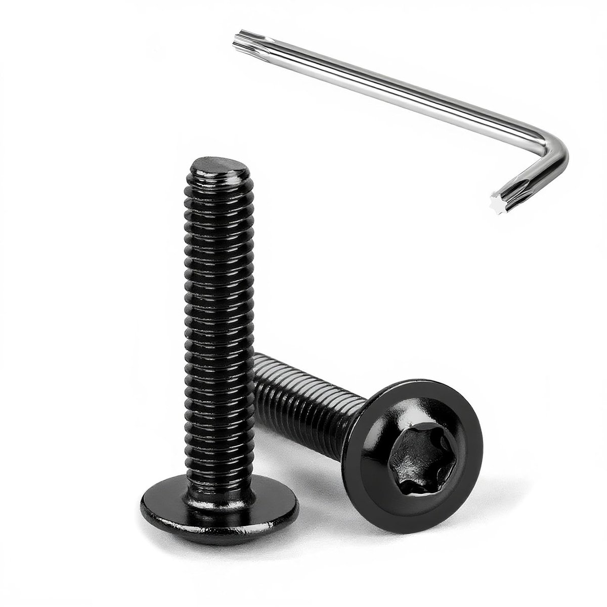 Lenskop schroeven M4 x 20 mm - Torx zwart met flens - RVS A2 V2A - Hoge sterkte en corrosiewerend - ShopVlot
