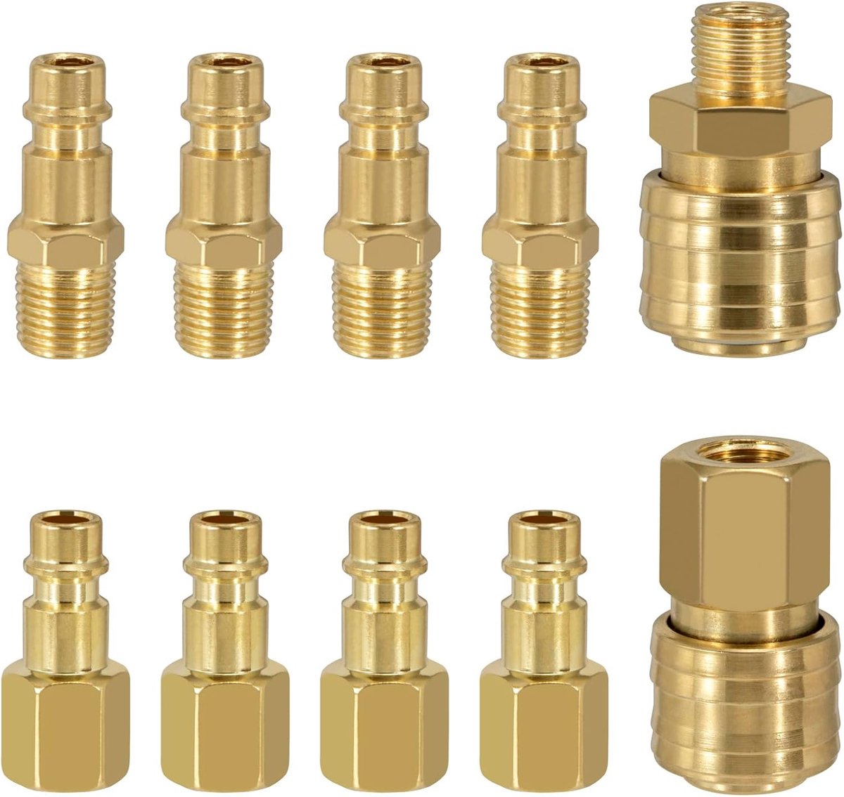 Compressor fittings 1/4 inch BSP - 10 stuks snelkoppelingen - luchtdichte verbinding - ShopVlot
