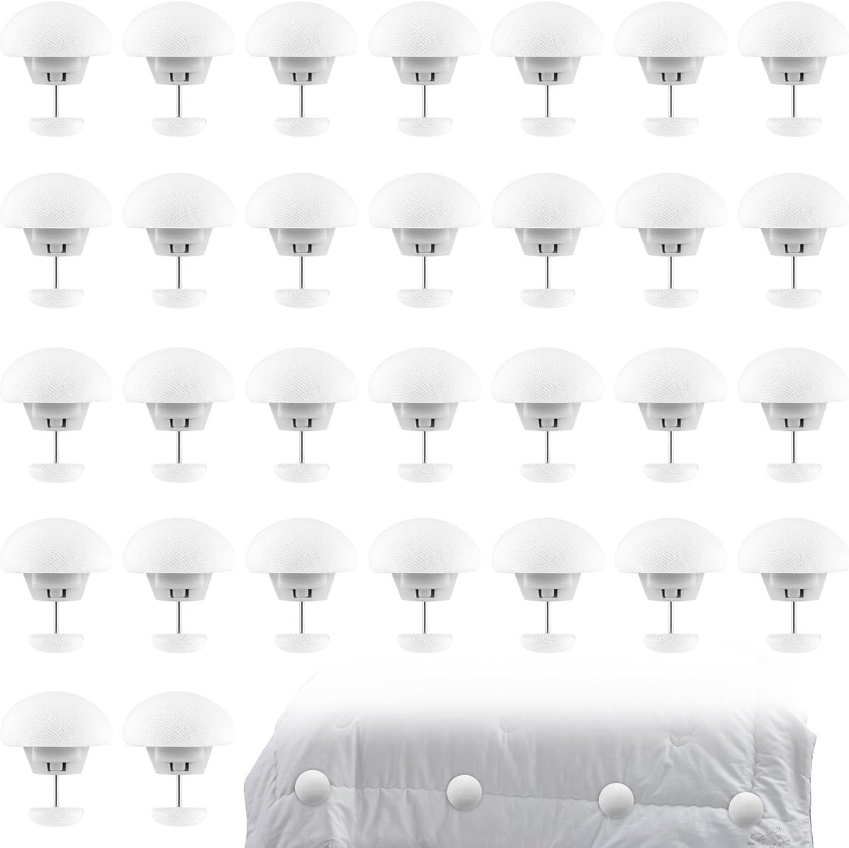 Duvet Clips 30 Stuks - Witte Quilt Bevestiging - Robuuste Klemmen - Ideaal voor Dekbedden en Lakens - ShopVlot