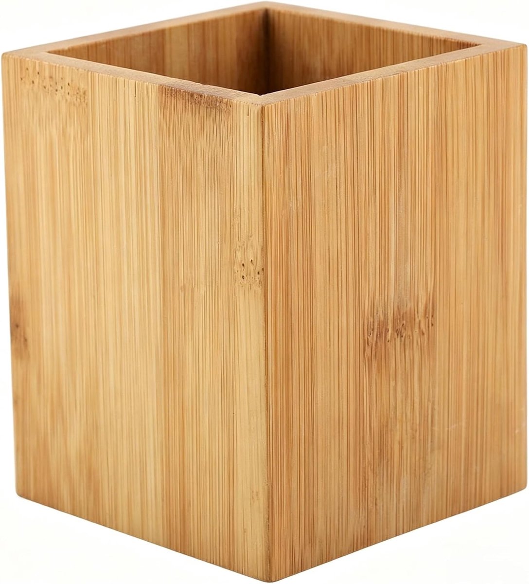 Pennenhouder vierkant - bamboe - bureau organizer - efficiënte opslagoplossing - ShopVlot