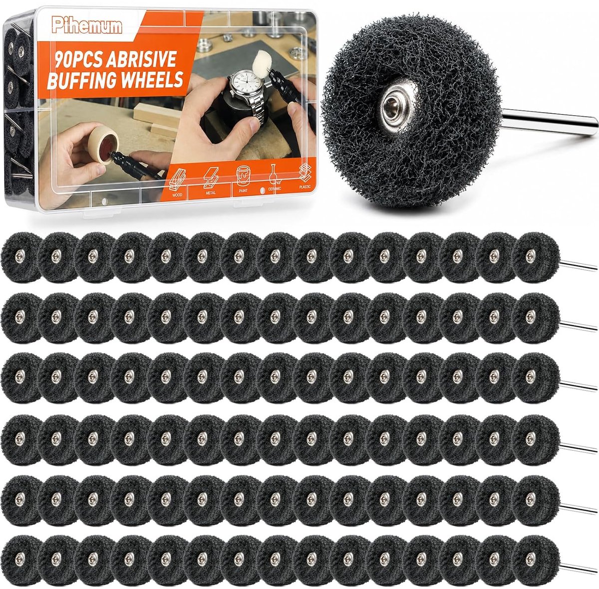 Schuurschijven en polijstschijven set 90-delig - 1/8" schacht - korrel 80-800 - ideaal voor metaal en hout - ShopVlot