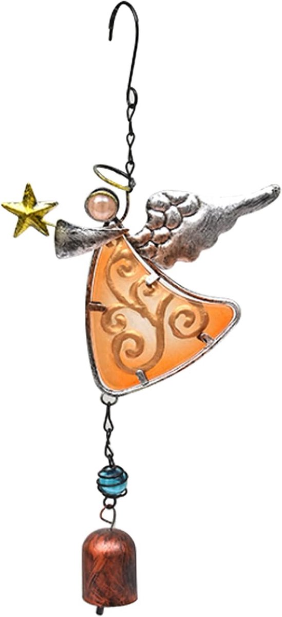 Windgong Angel - Geel - Decoratieve hangdecoratie - Creëer rust in uw tuin - ShopVlot