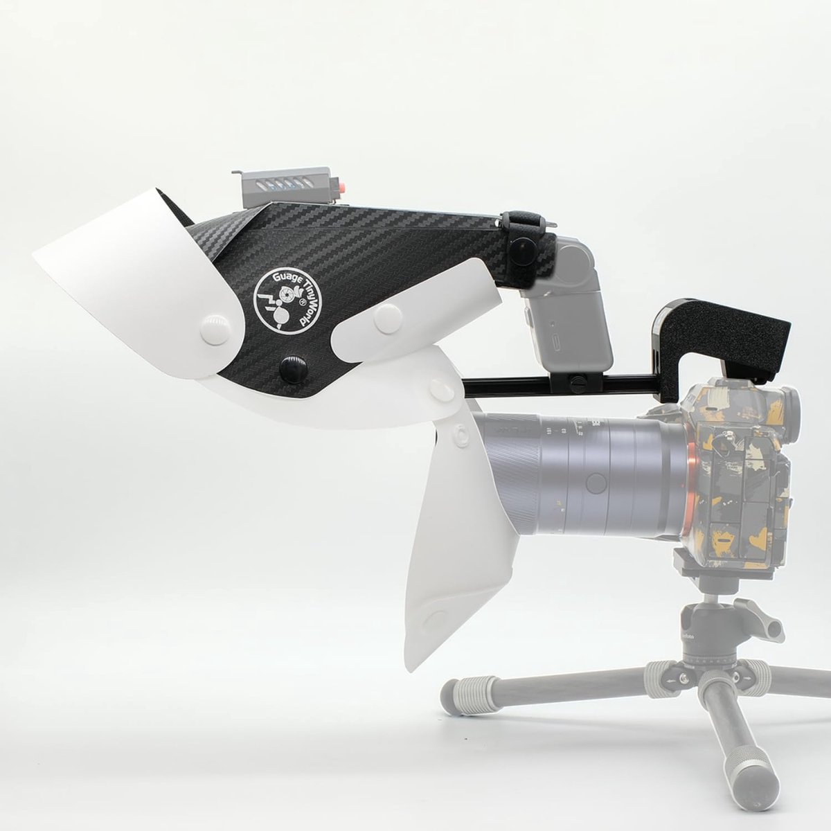 Macro flitser diffuser - paardenhoef diffuser - telescopische houder - voor macrofotografie - ShopVlot