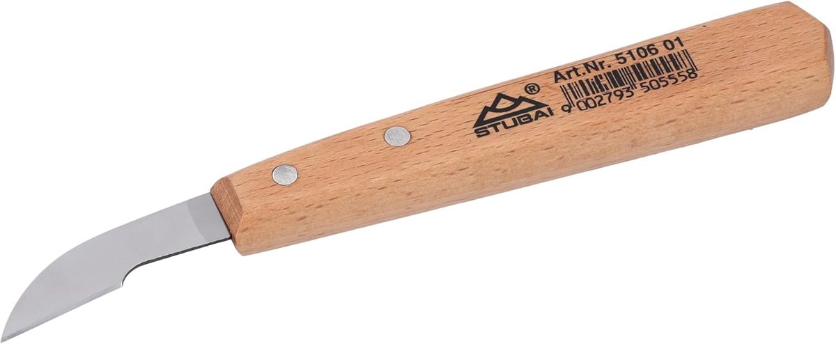 Carving knife 45 mm - gebogen - voor precisiewerk - STUBAI kwaliteit - ShopVlot