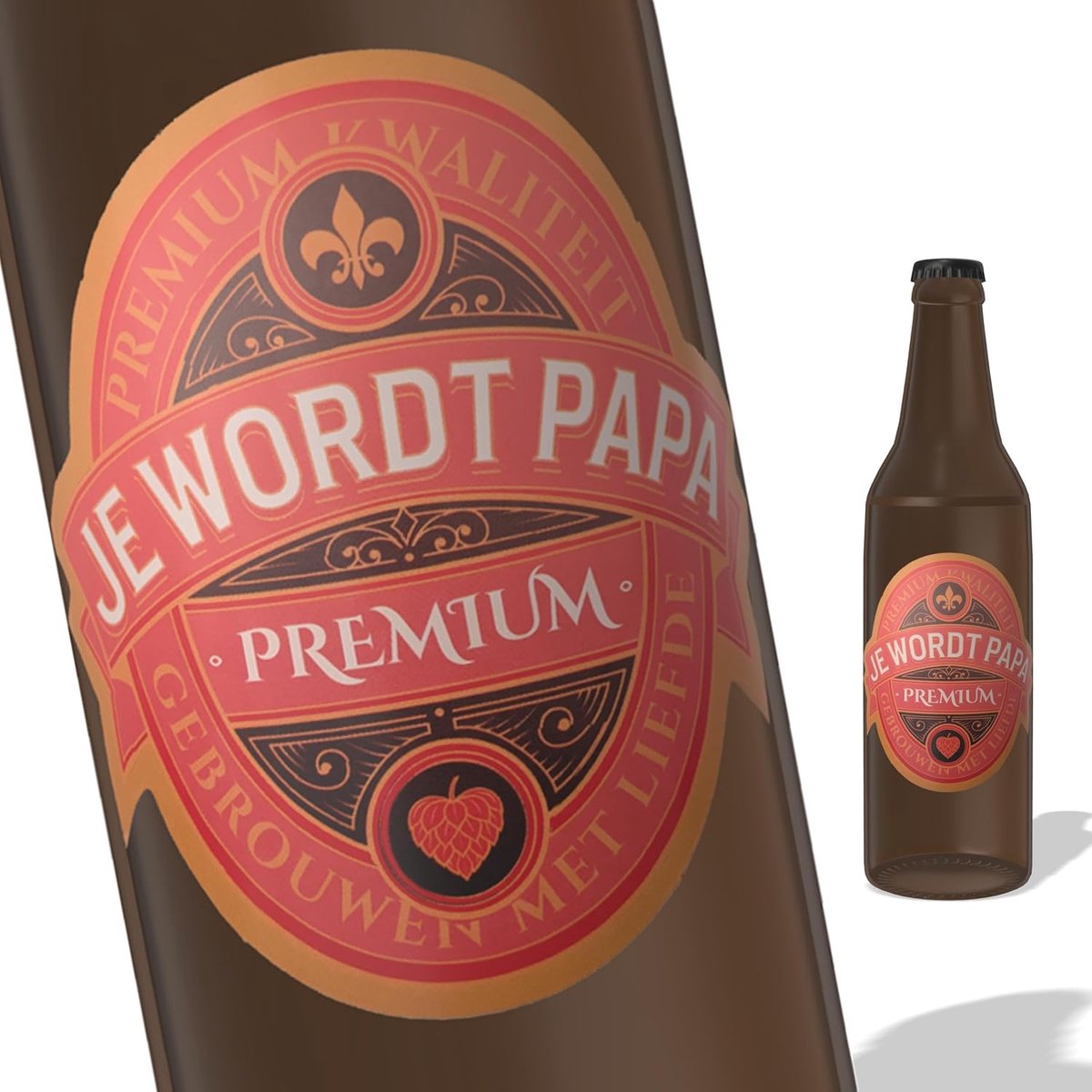 Labels voor bierflessen - Set van 3 - Groene & gouden uitstraling - Perfect voor aanstaande vaders - ShopVlot