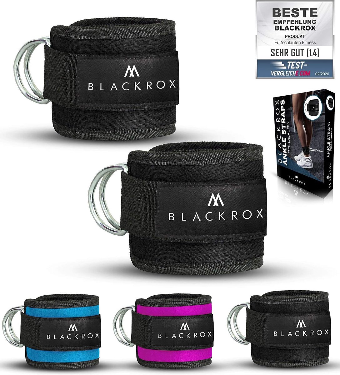 Enkel straps voetlus set van 2 - neopreen en polyester - verstelbaar - ideaal voor fitnesstraining - ShopVlot