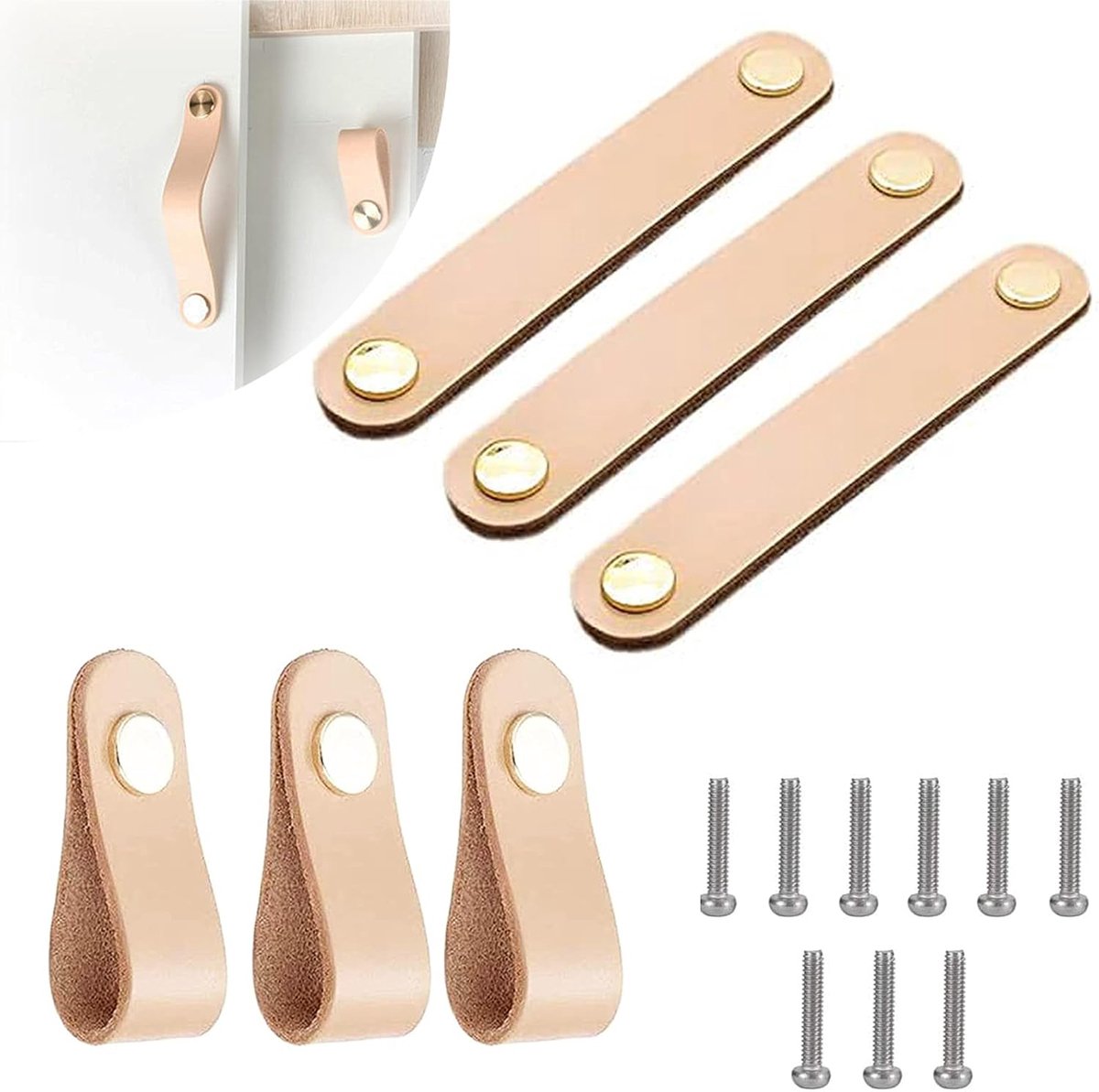 Meubelhendels 6 Stuks - PU Leer - Verschillende modellen - Perfect voor keukenkasten - ShopVlot