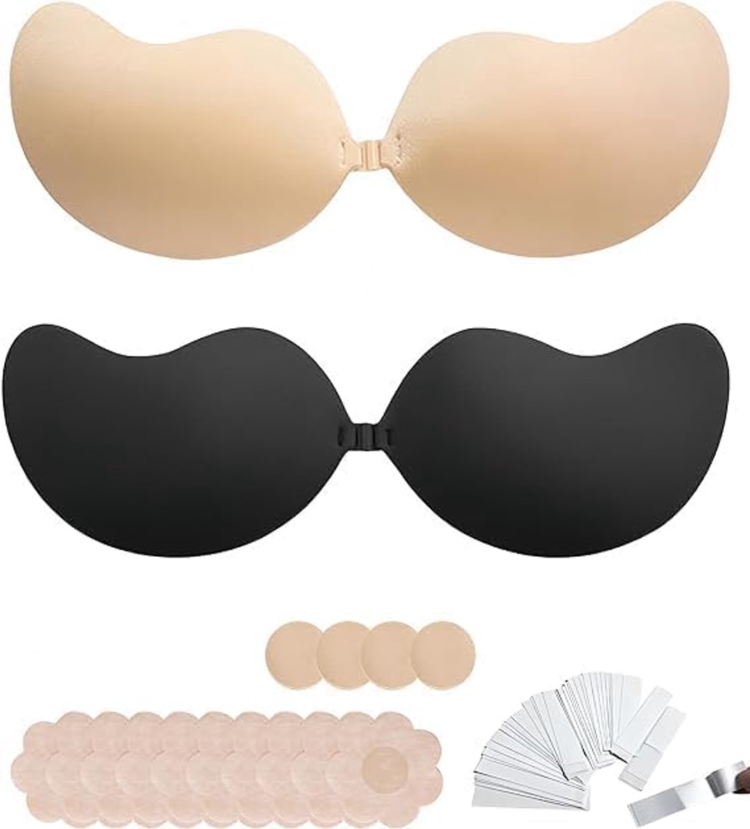 Adhesieve bh strapless gel bh push-up - 3D ademend - onzichtbare contour ondersteuning - herbruikbaar voor avondjurk - ShopVlot