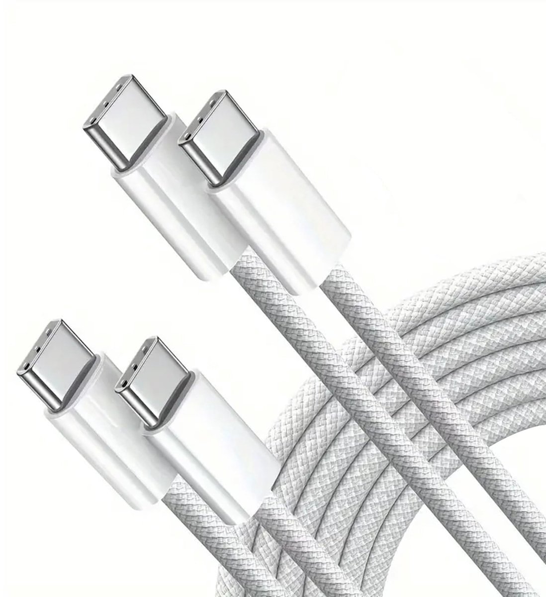 Oplaadkabel 60 W dual type C 2 m - Robuuste constructie - Geschikt voor iPhone 15/15 Pro/15 Plus/15 Pro Max - ShopVlot