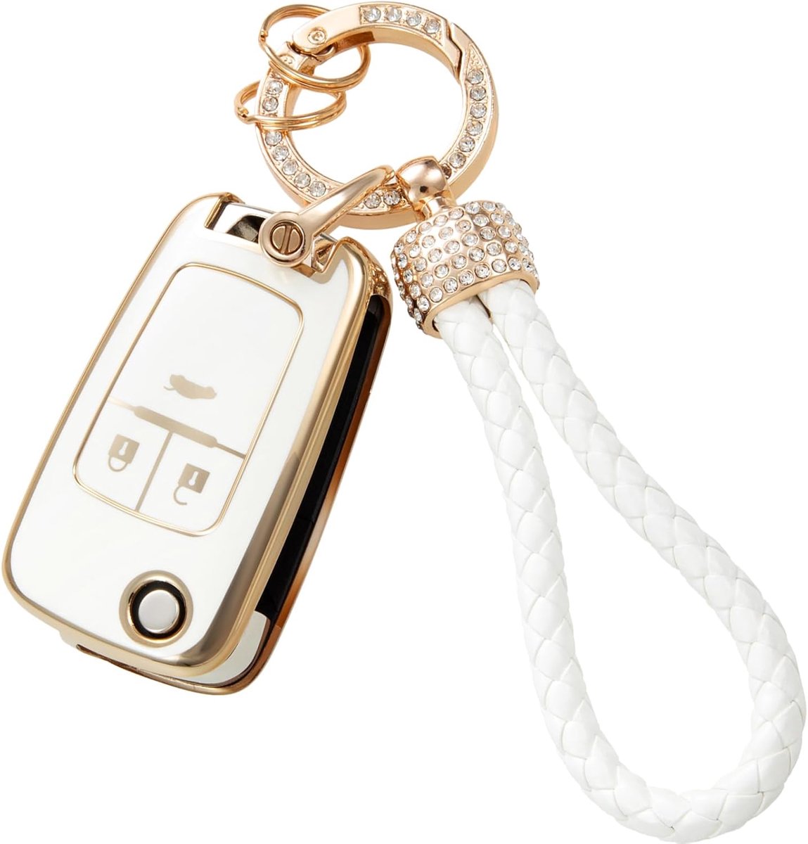 Autosleutelhoes 2/3 Knoppen - Soft TPU Bescherming - Sleutelhanger Inclusief - Geschikt voor Opel Vauxhall - ShopVlot