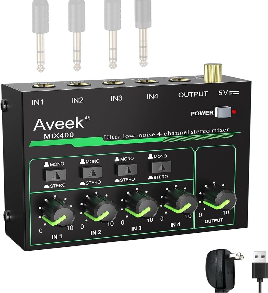 Mini Audio Mixer 4-kanaals - Ultra-laag geluidsniveau - Stereo/Mono circuit - Perfect voor live optredens - ShopVlot