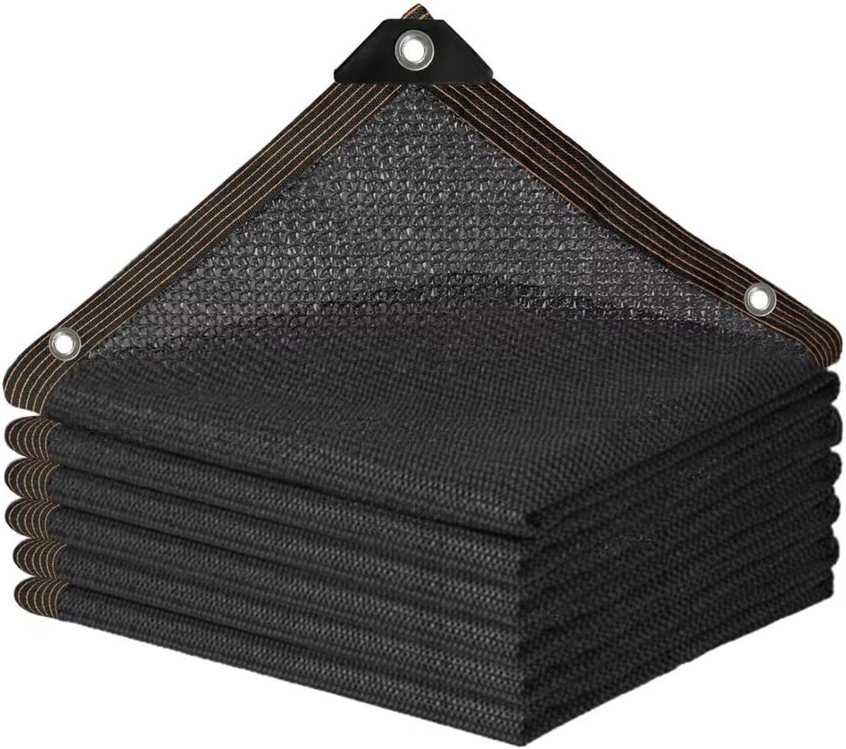 Schaduwnet 2 x 1 m - zwart - met ringen - ideaal voor balkon of kas - SnelShoppen