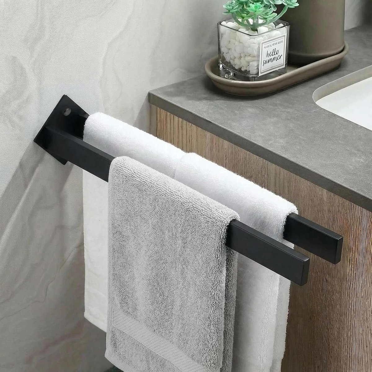 Handdoekhouder 40cm - RVS - Wandmontage - Modern design voor badkamer - SnelShoppen