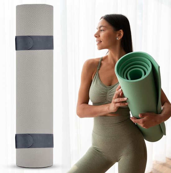 Yogamat Banden - Matriemen Pilates - Mat Rollen - Anti-afrol - 1 paar - Grijs van Yogamat — afbeelding 5
