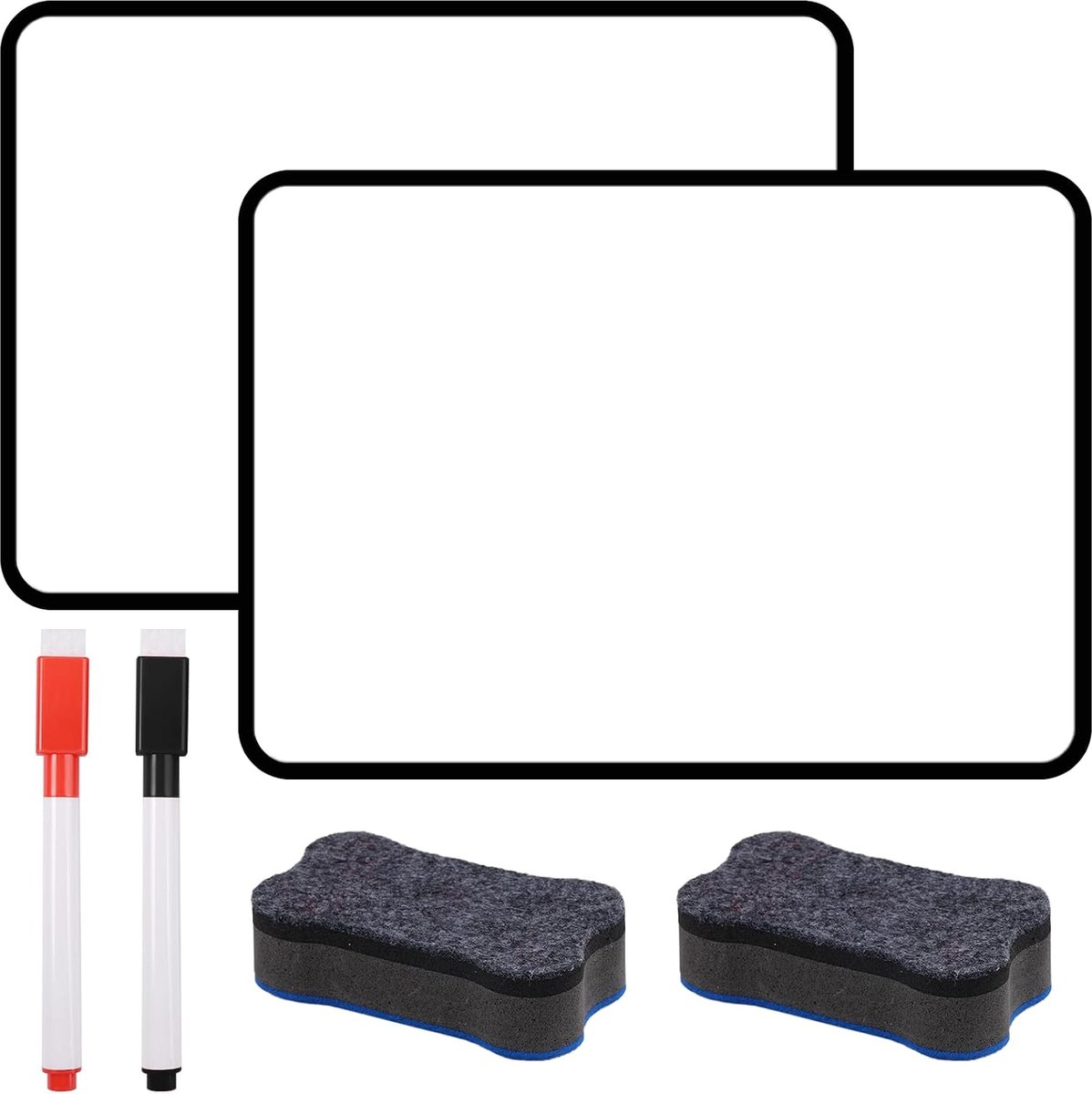 Mini whiteboard A4 dubbelzijdig - magnetisch - met 2 markers en 2 wisser - ideaal voor thuis of op kantoor - SnelShoppen