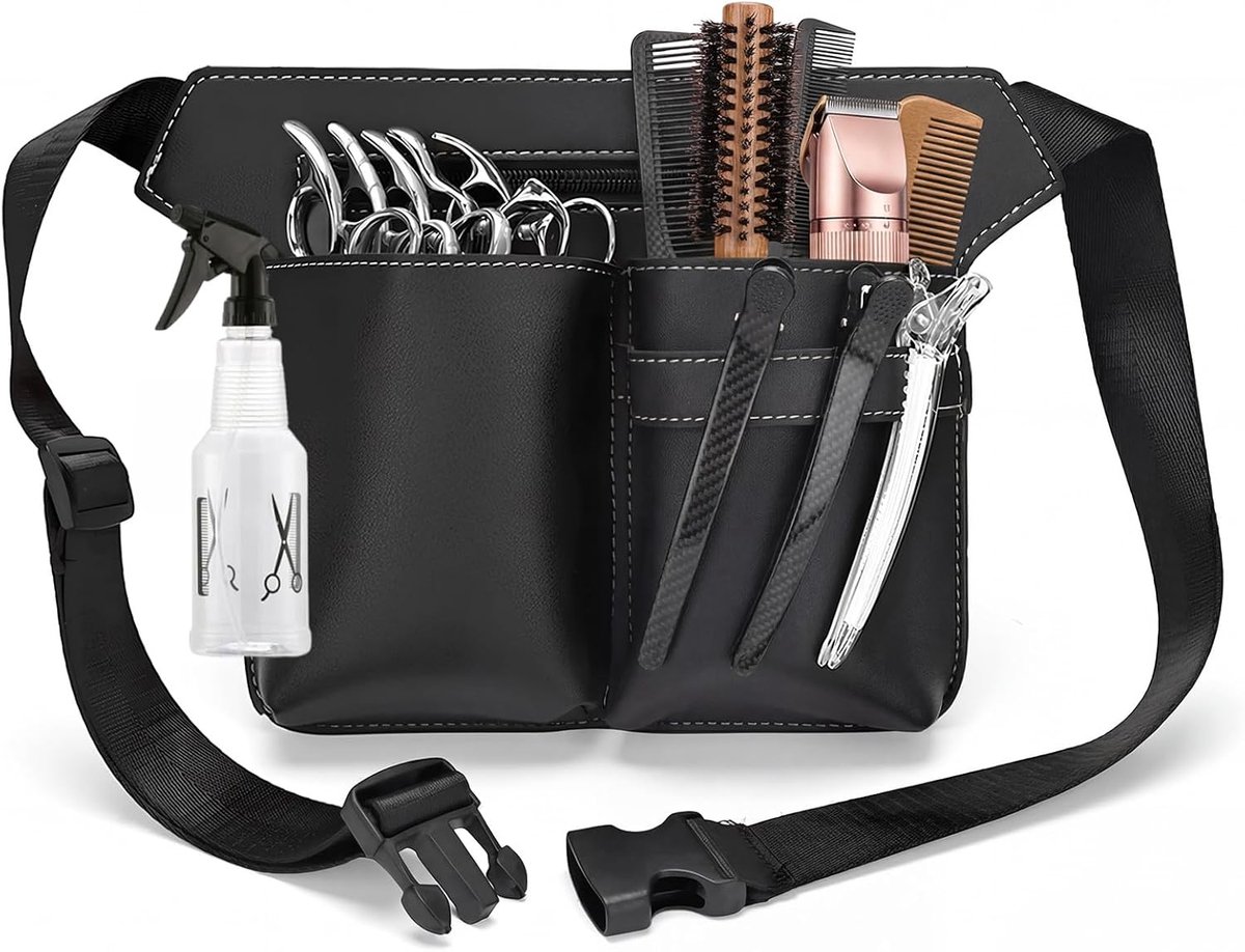 Friseurstas - grote PU leren schoudertas - waterafstotend - ideaal voor haartools - SnelShoppen