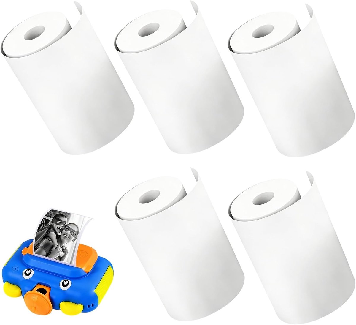 Thermisch papier voor kindercamera's 5,5cm - wit - inkloos en scheurbestendig - voor scherpe afdrukken - SnelShoppen