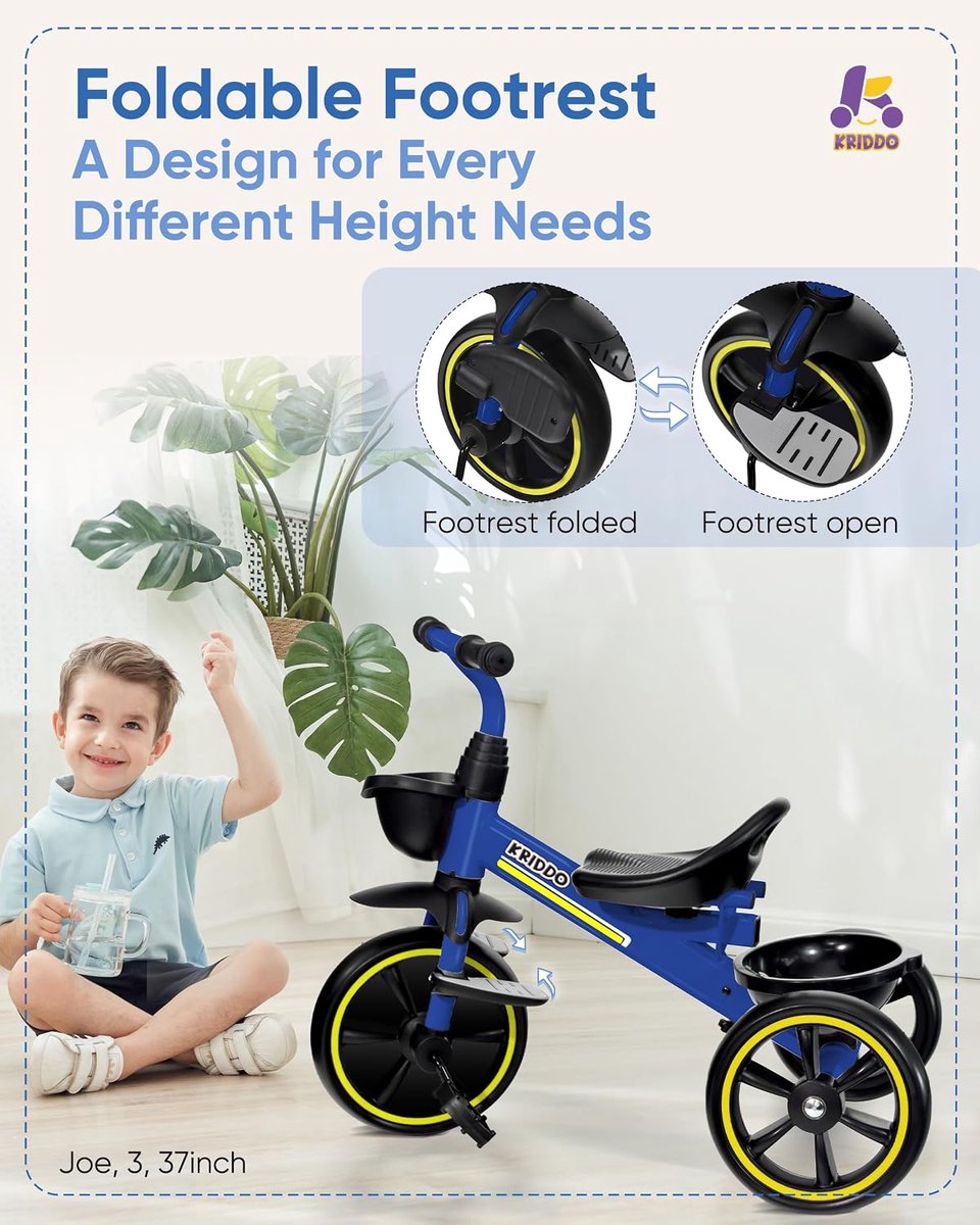 Driewieler voor Peuters 18 Mnd - 2-in-1 Tricycle - Verstelbare Duwstang - Makkelijk Duwen - SnelShoppen