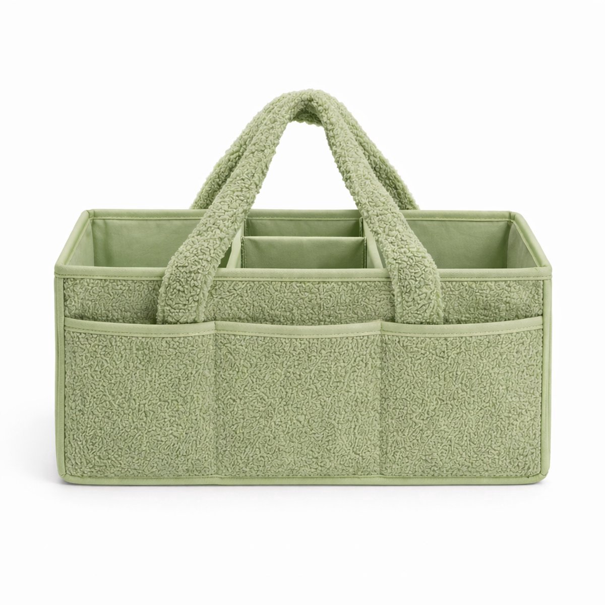 Vavida - Commodemandje - Groen - Teddy - 40 x 26 x 17 cm - Babykamer - Baby - Commode - Mandje