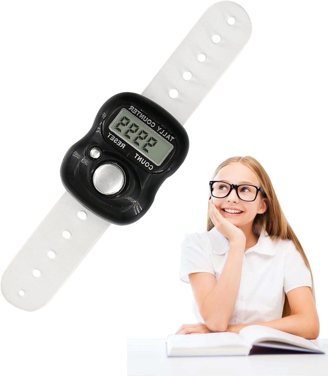 Vingerteller Handteller - Digitale Teller Clicker - Activiteiten Tellen - Verstelbare Band - 15 cm - Willekeurige kleur