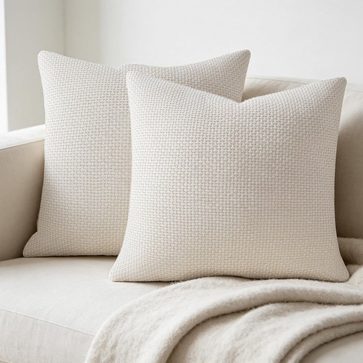 Sierkussenhoezen 45 x 45 cm - Chenille Katoen - Verfijnd Design - Voor Woonkamer en Slaapkamer - SnelShoppen