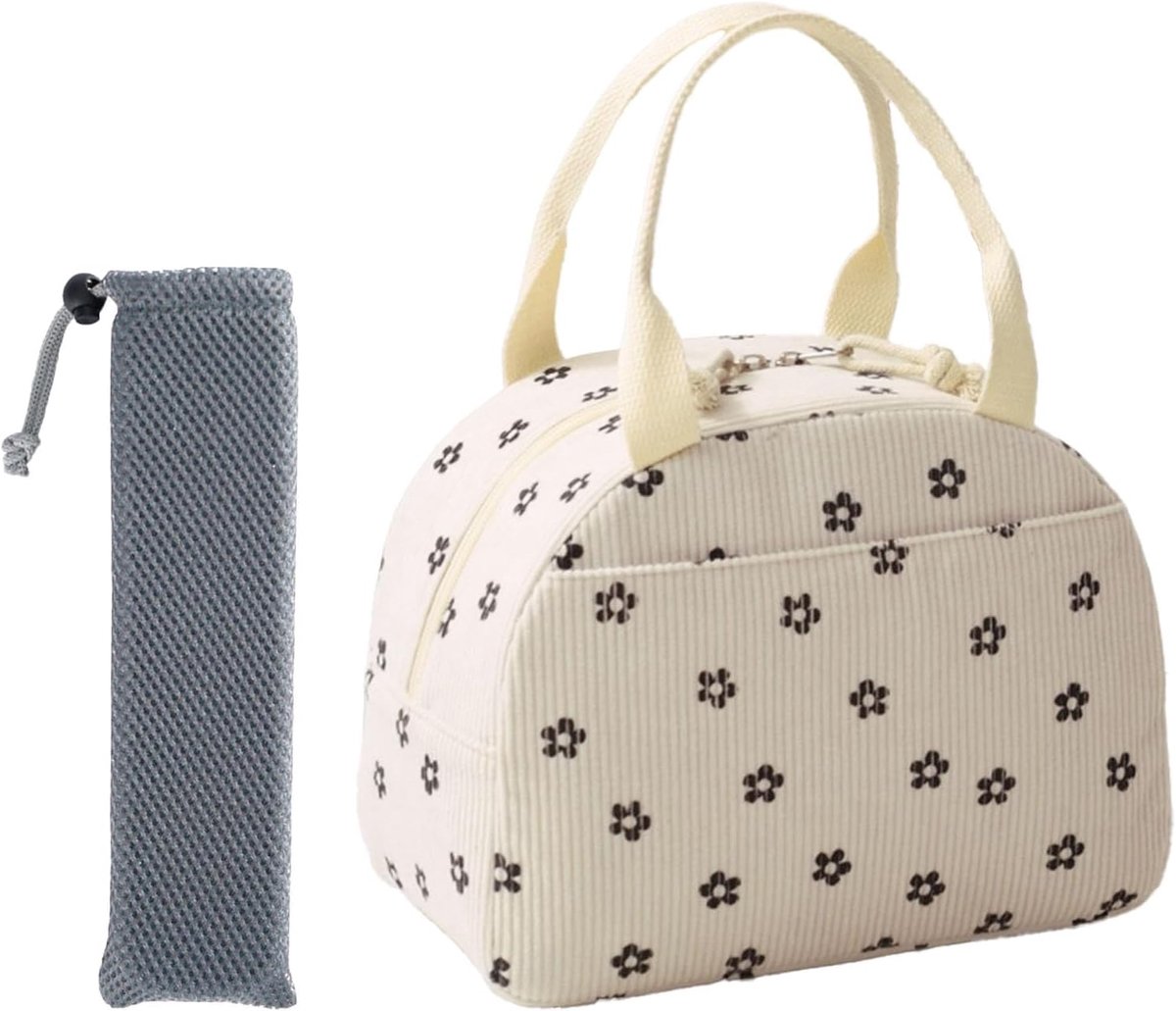 Lunchtas met Isolatie - Corduroy - Herbruikbaar en Lekvrij - Perfect voor Werk en School - SnelShoppen